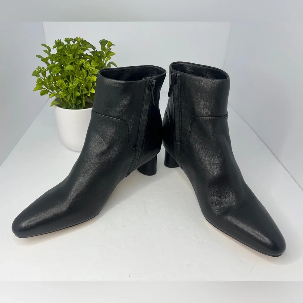 NEW Vince Hilda Leather Ankle Boots Black Size 5.5 - Picture 6 of 15